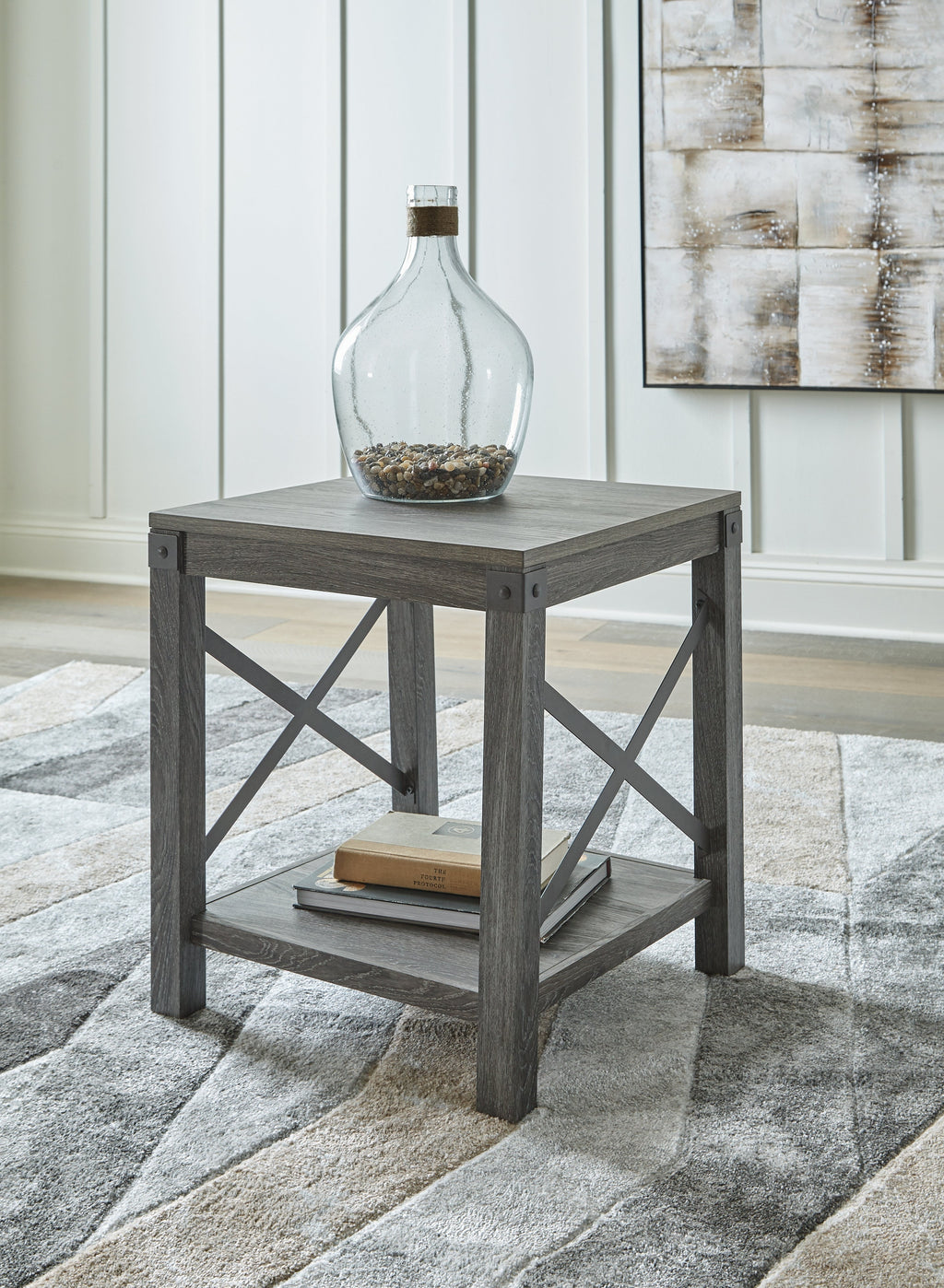Freedan Grayish Brown Coffee Table and 2 End Tables