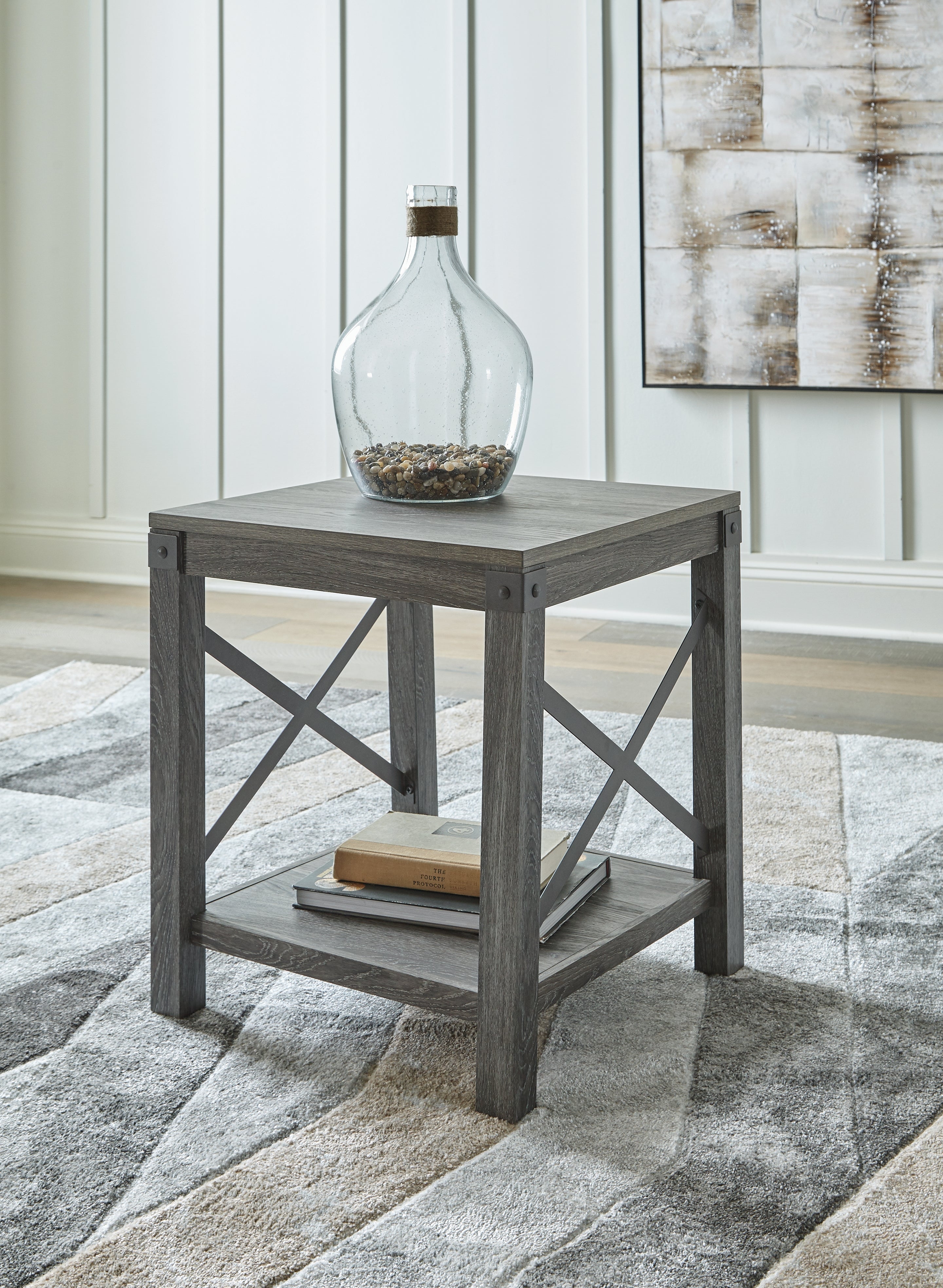 Freedan Grayish Brown Coffee Table and 2 End Tables