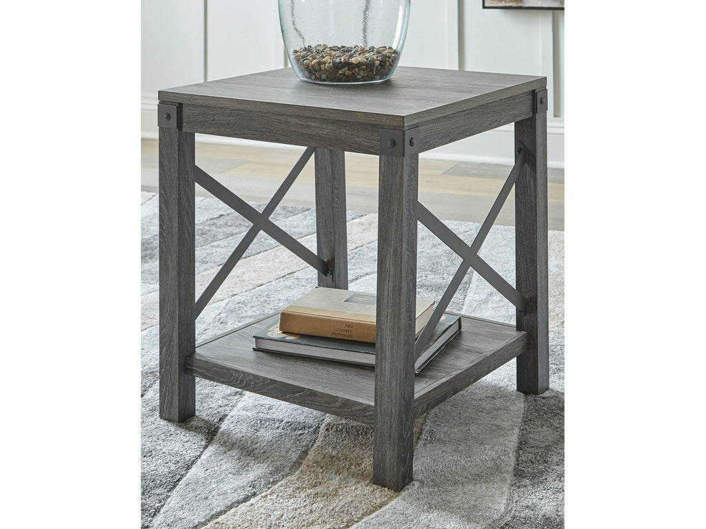 Freedan Grayish Brown End Table