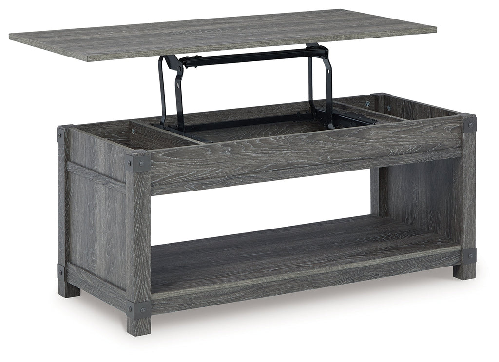 Freedan Grayish Brown Lift Top Coffee Table