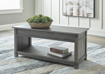 Freedan Grayish Brown Lift Top Coffee Table