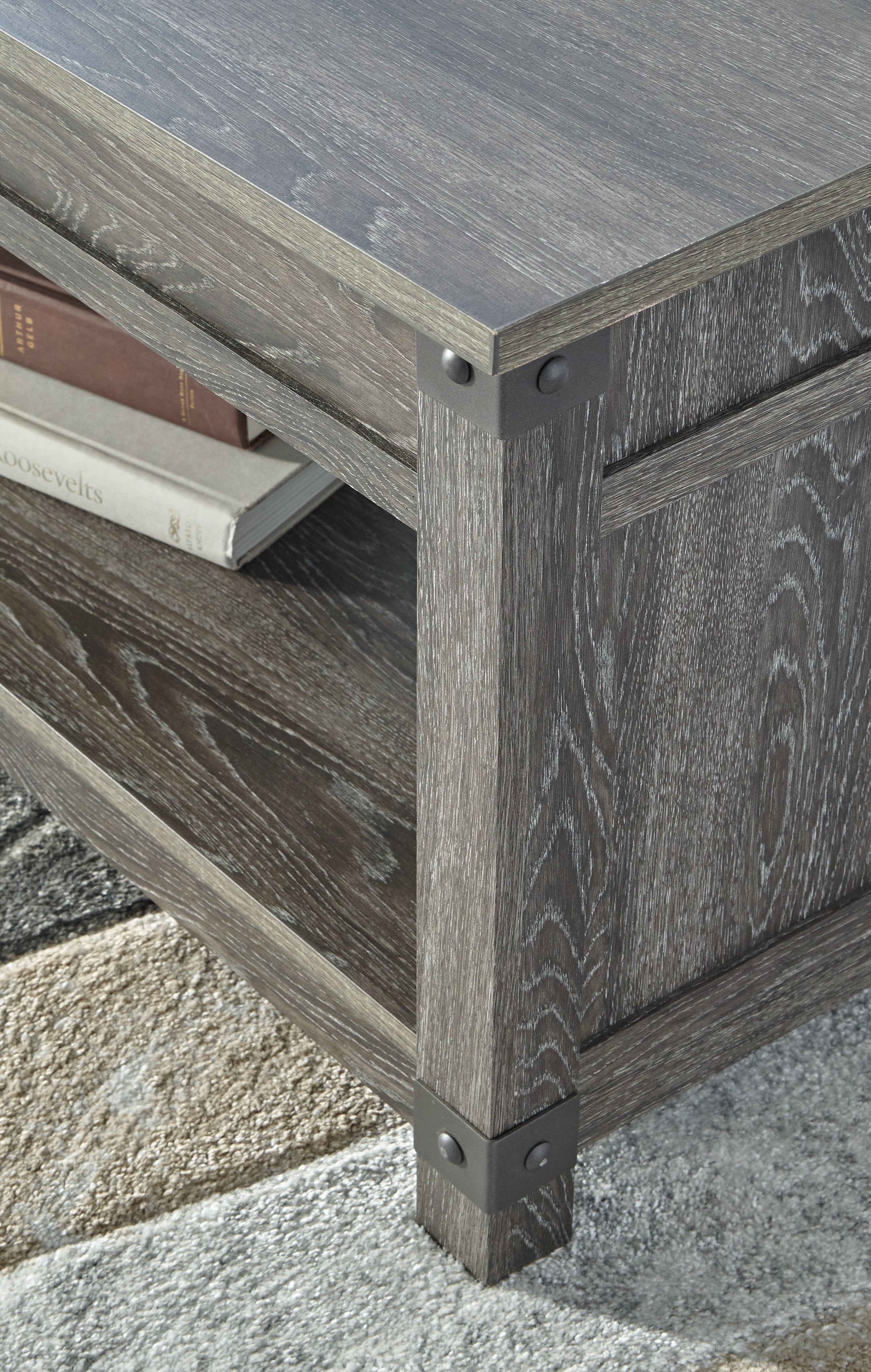 Freedan Grayish Brown Lift Top Coffee Table