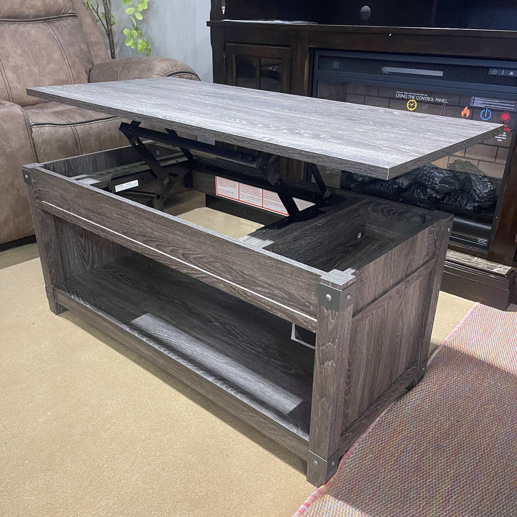 Freedan Grayish Brown Lift Top Coffee Table
