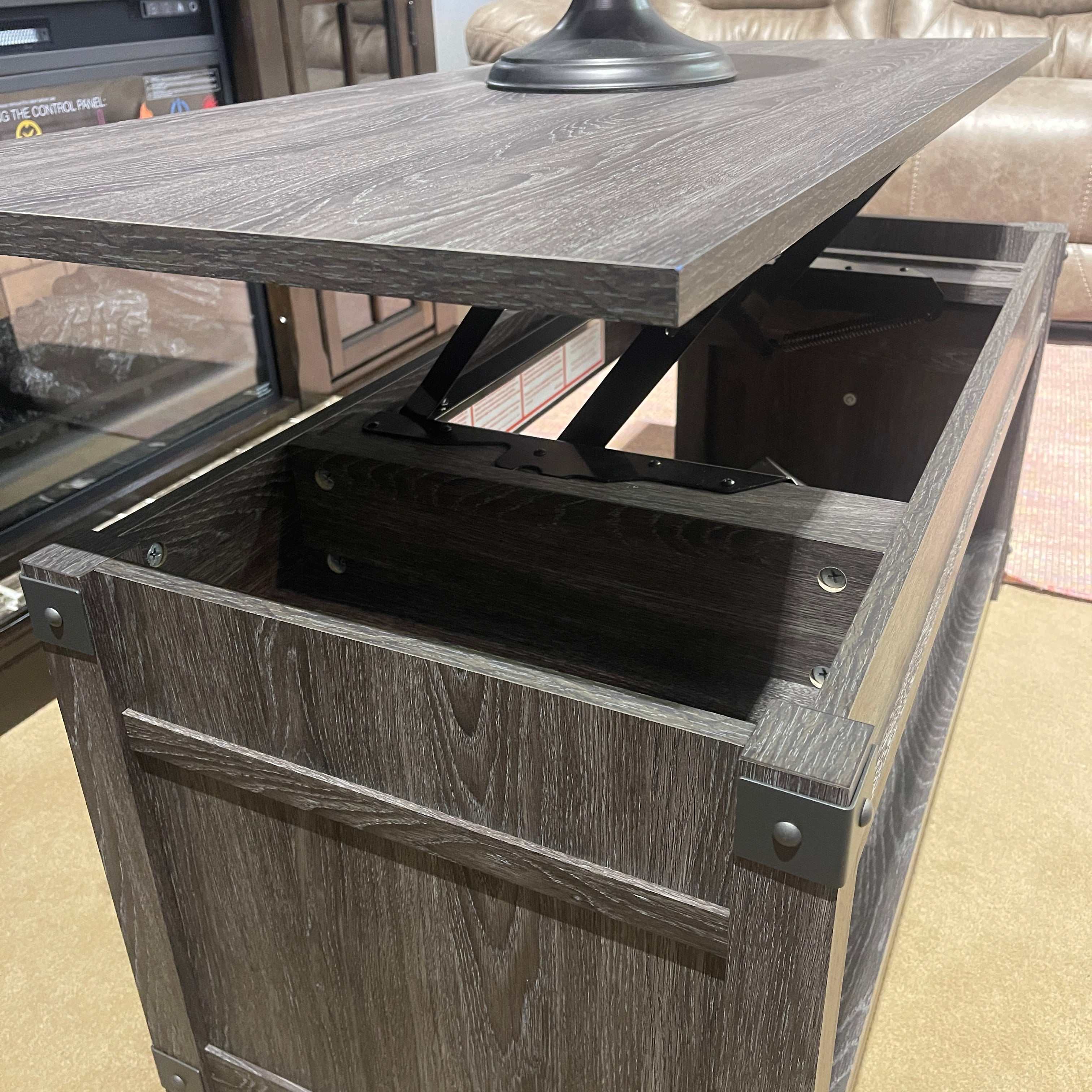 Freedan Grayish Brown Lift Top Coffee Table