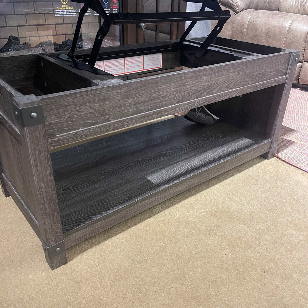 Freedan Grayish Brown Lift Top Coffee Table