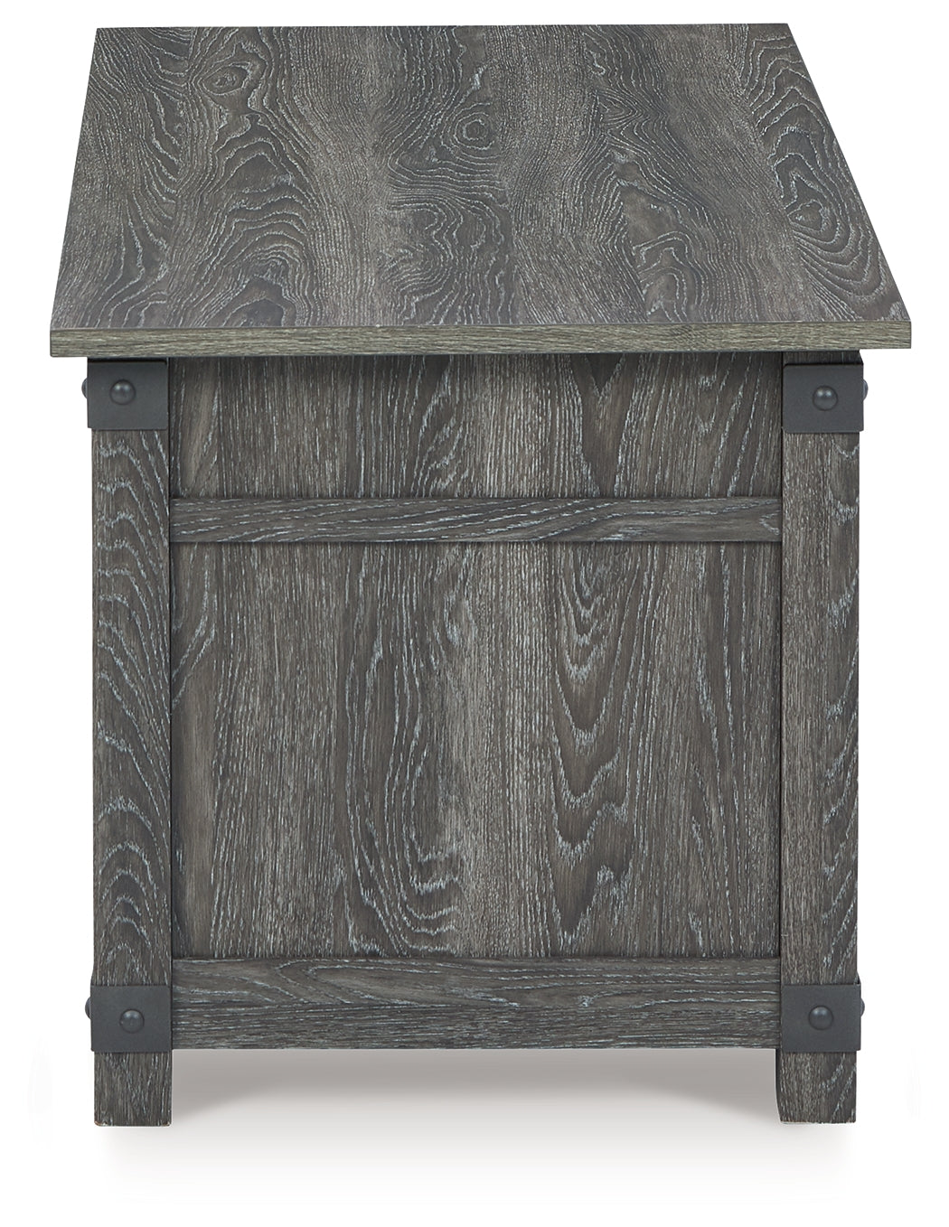 Freedan Grayish Brown Lift-top Coffee Table, 2 End Tables and Console