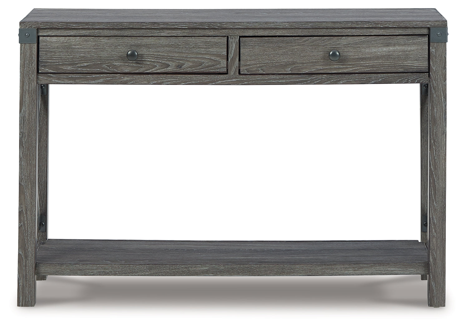 Freedan Grayish Brown Lift-top Coffee Table, 2 End Tables and Console