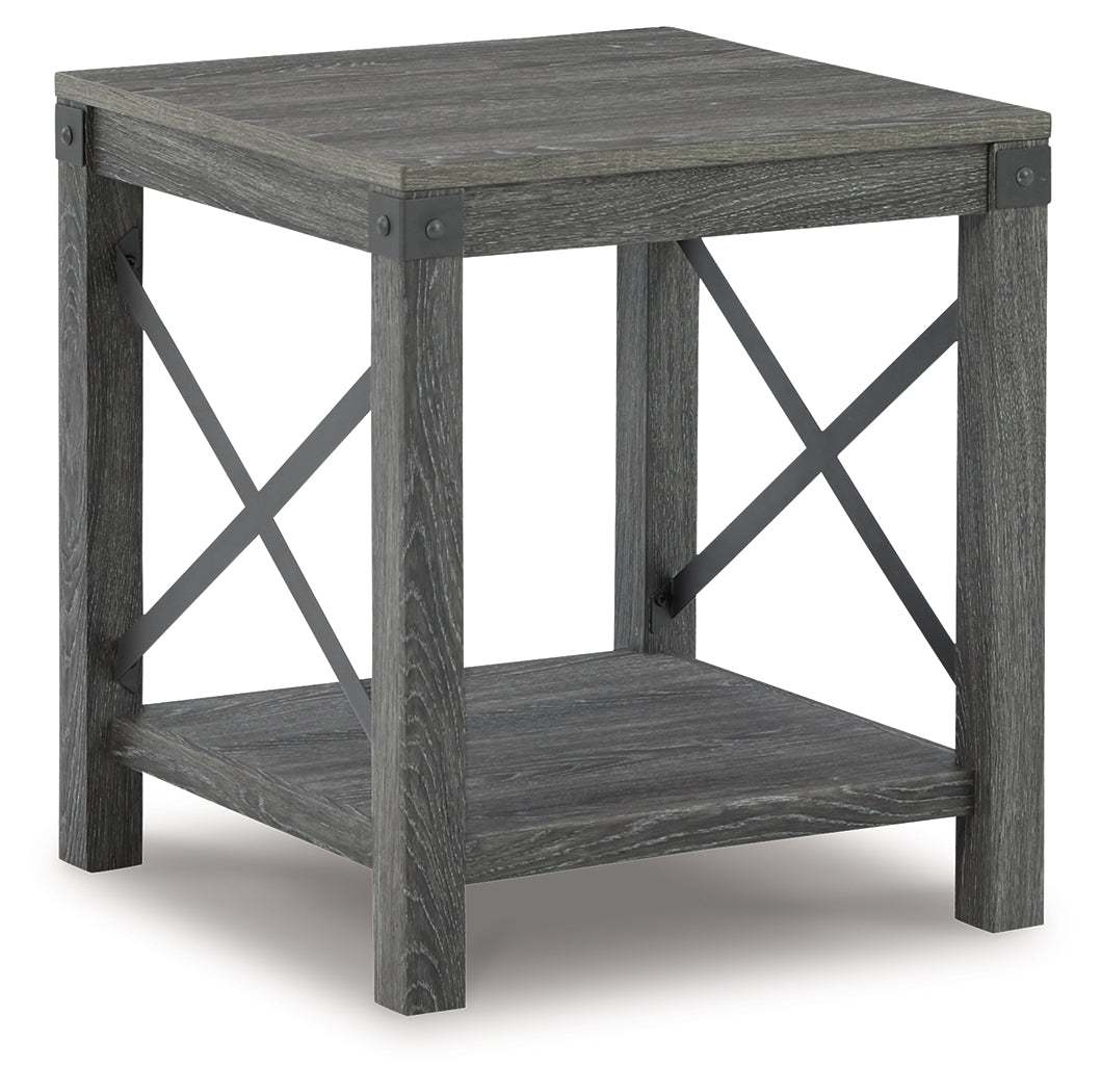 Freedan Grayish Brown Lift-top Coffee Table, 2 End Tables and Console