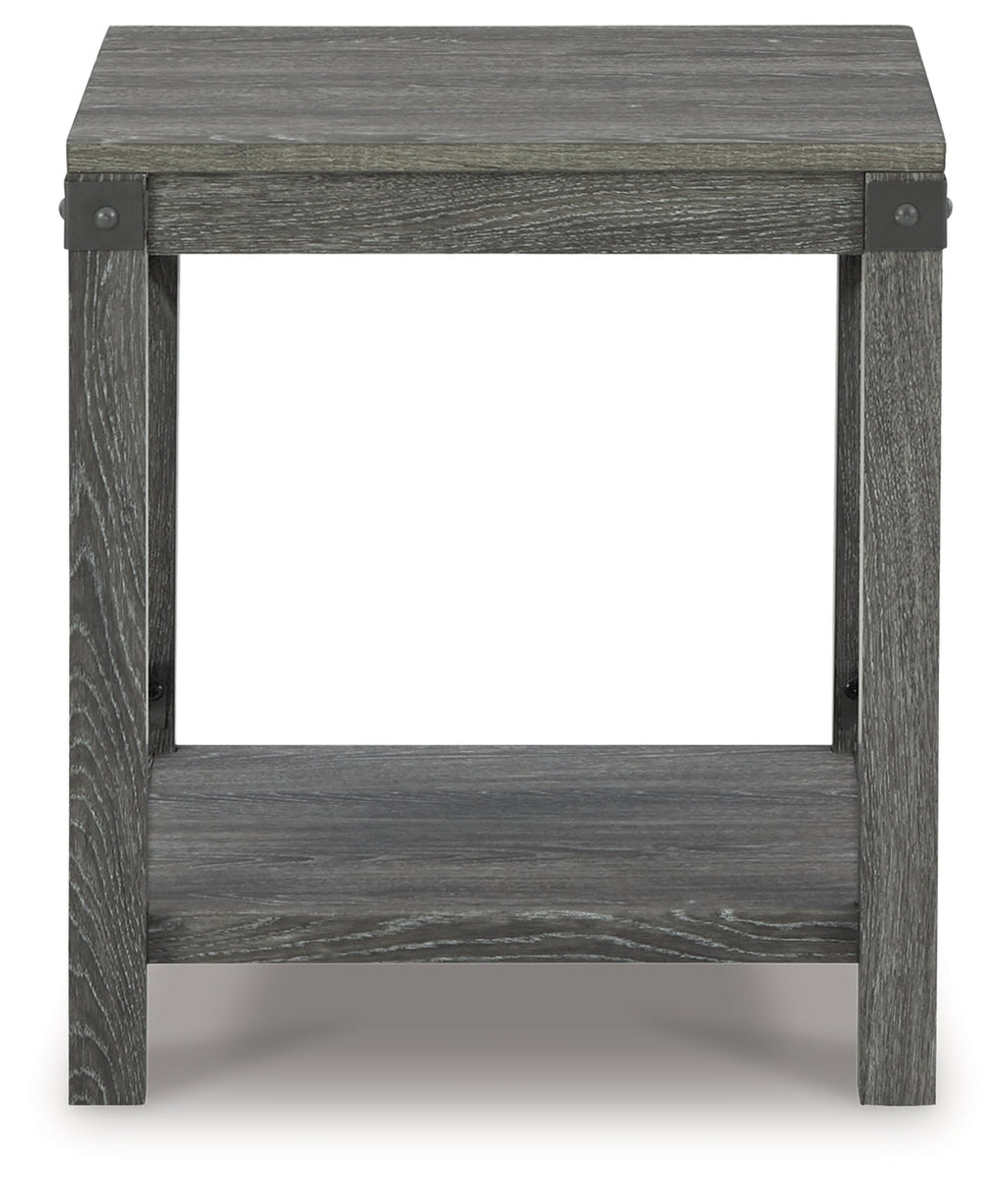 Freedan Grayish Brown Lift-top Coffee Table, 2 End Tables and Console