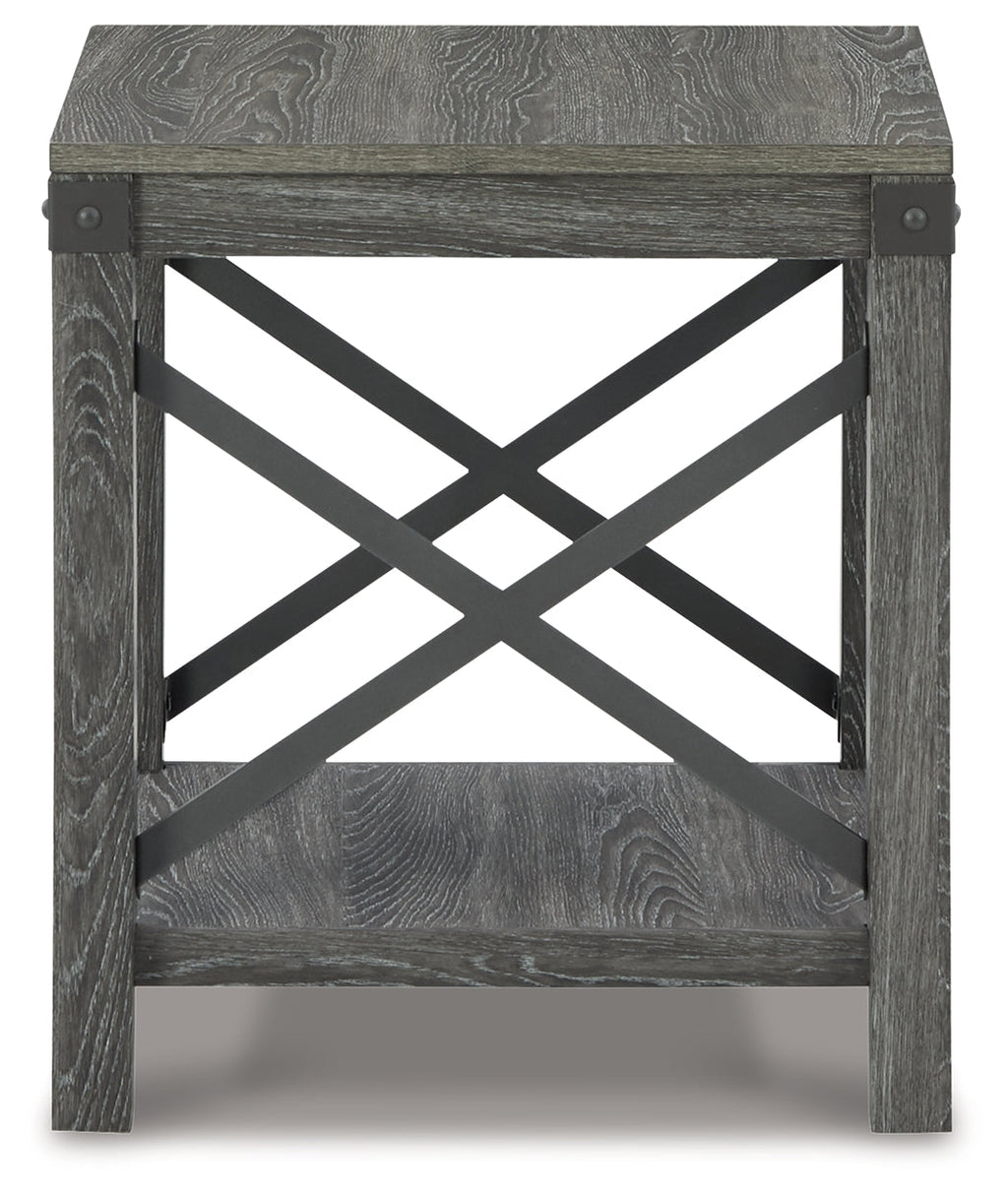 Freedan Grayish Brown Lift-top Coffee Table, 2 End Tables and Console
