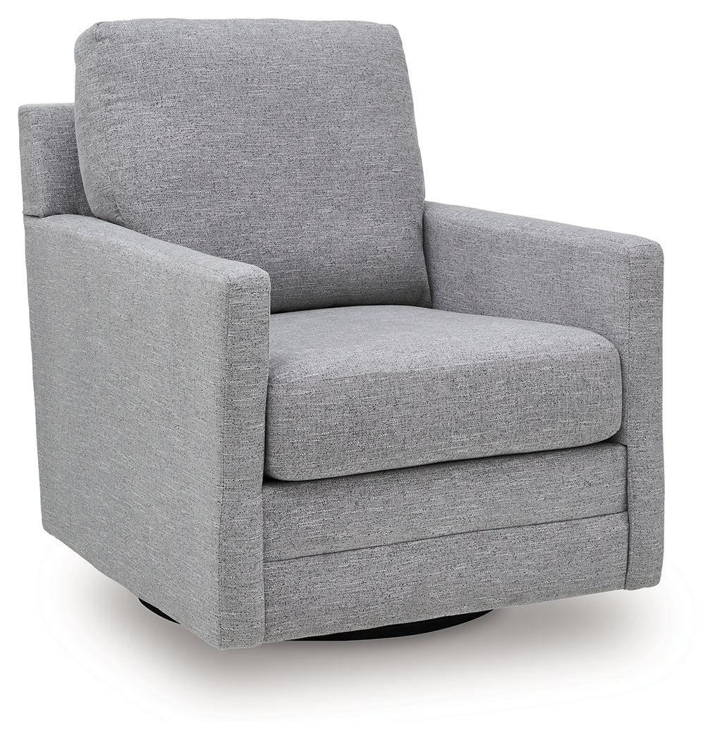 Freybourne Next-Gen Nuvella Pewter Swivel Accent Chair