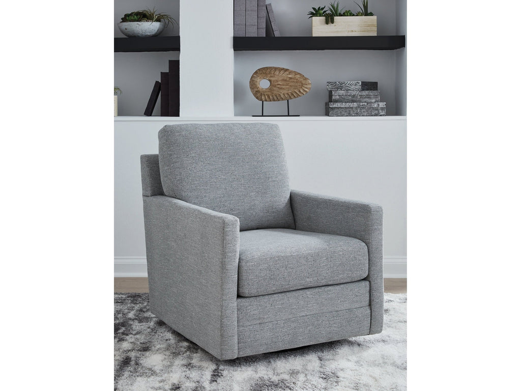 Freybourne Next-Gen Nuvella Pewter Swivel Accent Chair