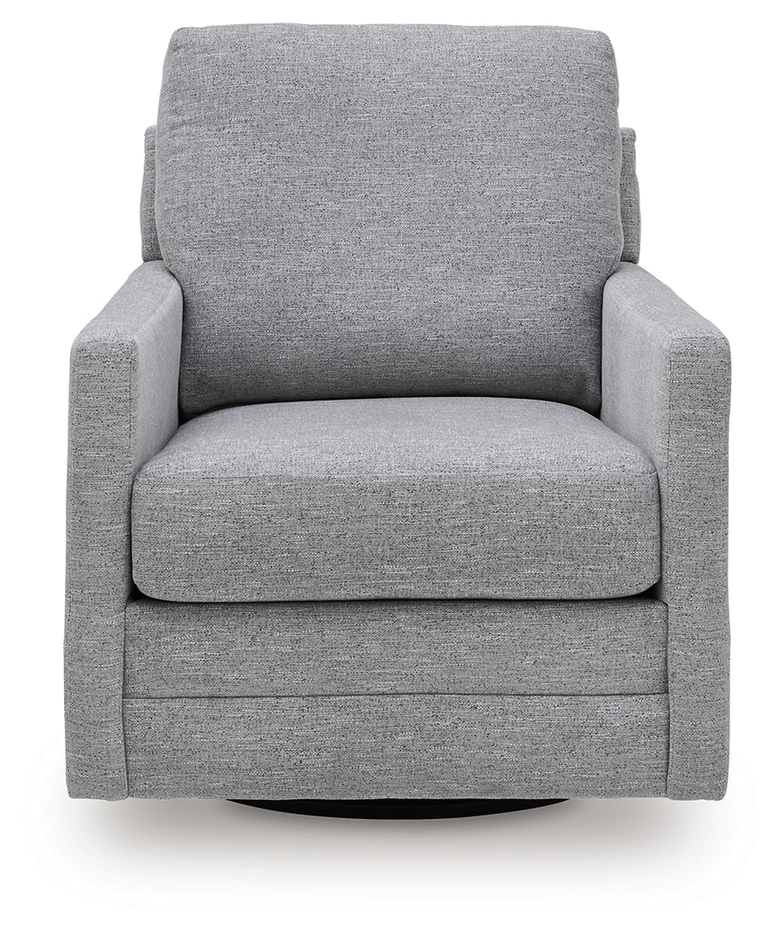 Freybourne Next-Gen Nuvella Pewter Swivel Accent Chair