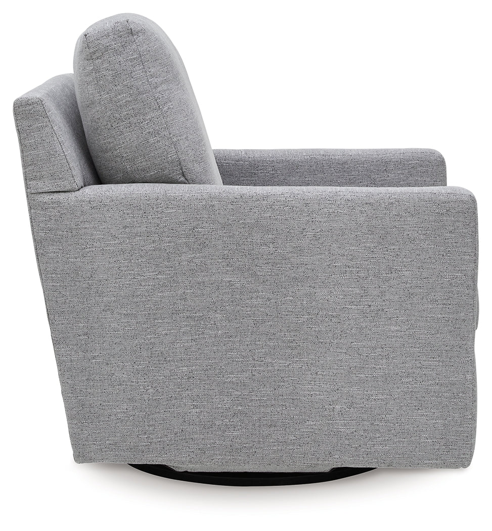 Freybourne Next-Gen Nuvella Pewter Swivel Accent Chair
