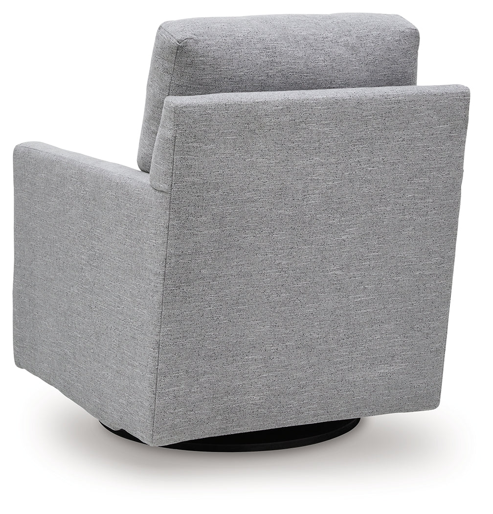 Freybourne Next-Gen Nuvella Pewter Swivel Accent Chair