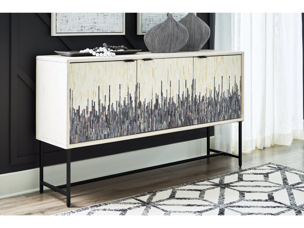 Freyton White/Gray Accent Cabinet
