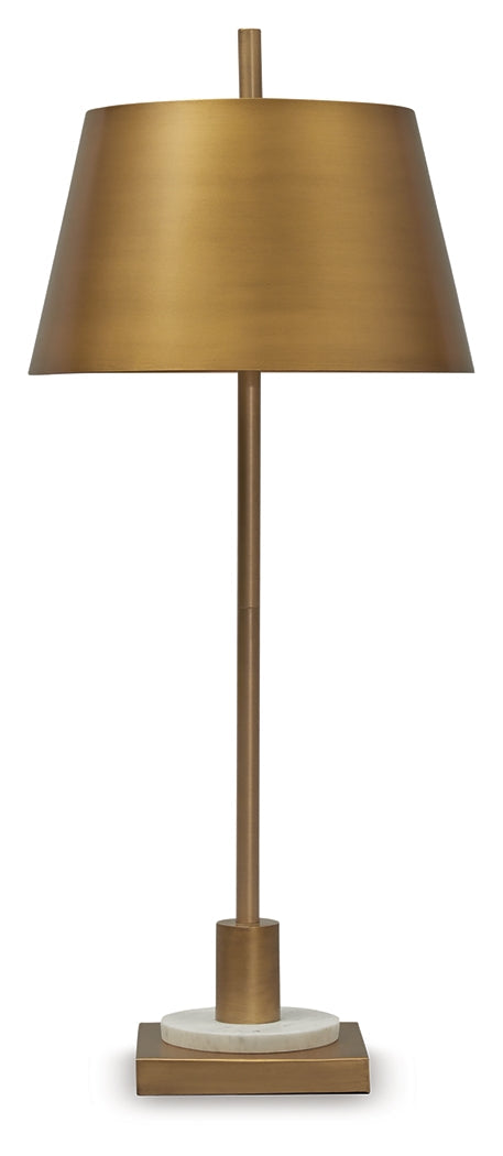 Fritzburn Gold Finish/White Table Lamp