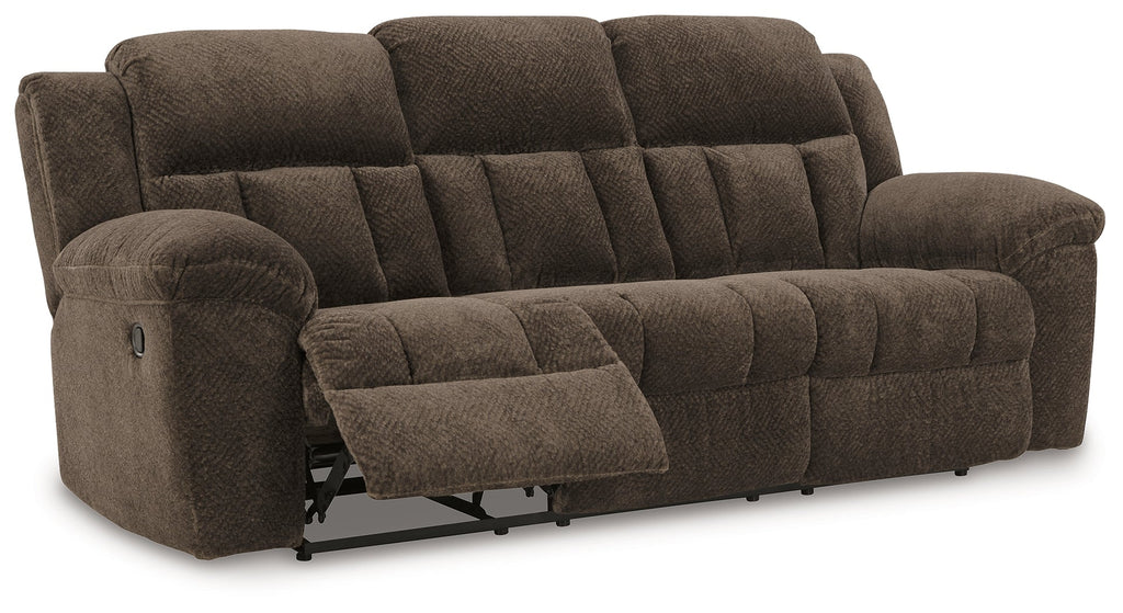Frohn Chocolate Reclining Sofa, Loveseat and Recliner