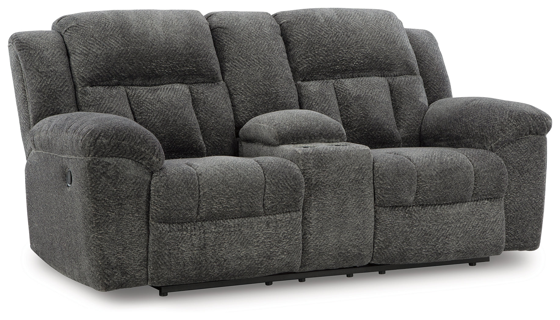 Frohn Graphite Reclining Loveseat w/Console