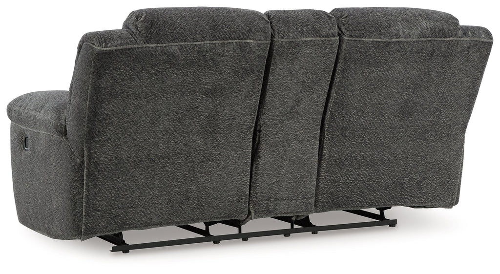 Frohn Graphite Reclining Loveseat w/Console
