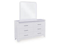 Frostlyn White 6 Drawer Dresser and Mirror