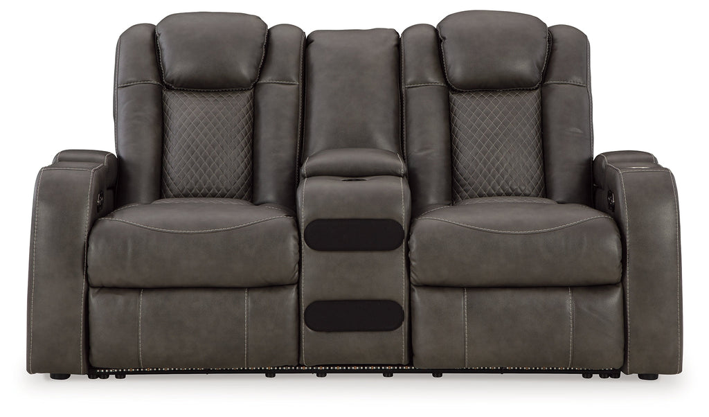 Fyne-Dyme Gray Power Reclining Sofa, Loveseat and Recliner
