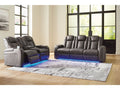 Fyne-Dyme Gray Power Reclining Sofa and Loveseat