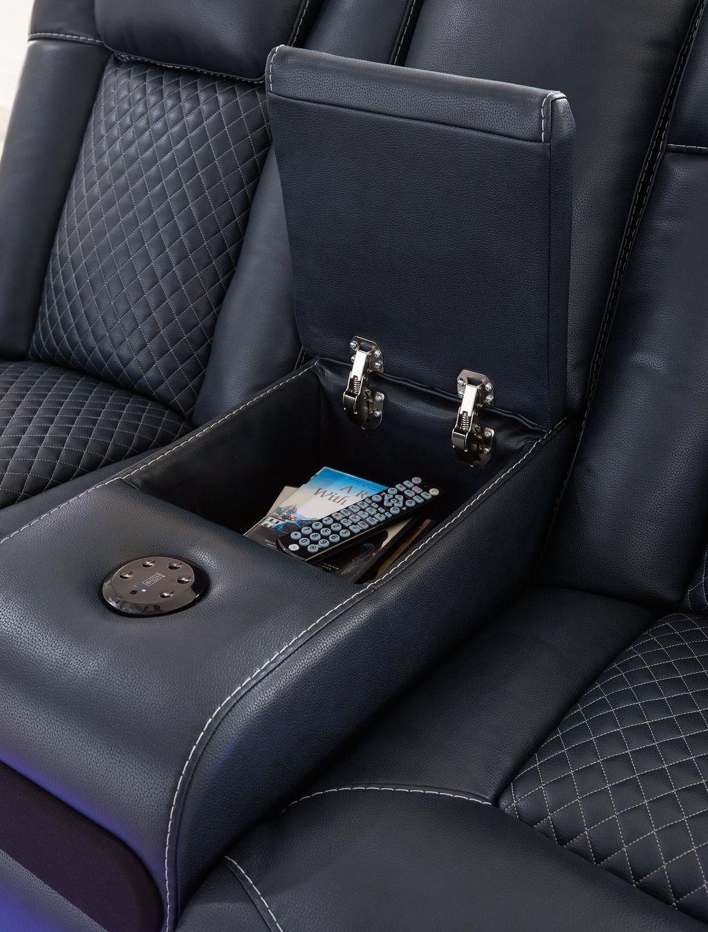 Fyne-Dyme Sapphire Power Reclining Sofa and Loveseat