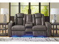 Fyne-Dyme Shadow Power Reclining Loveseat with Console