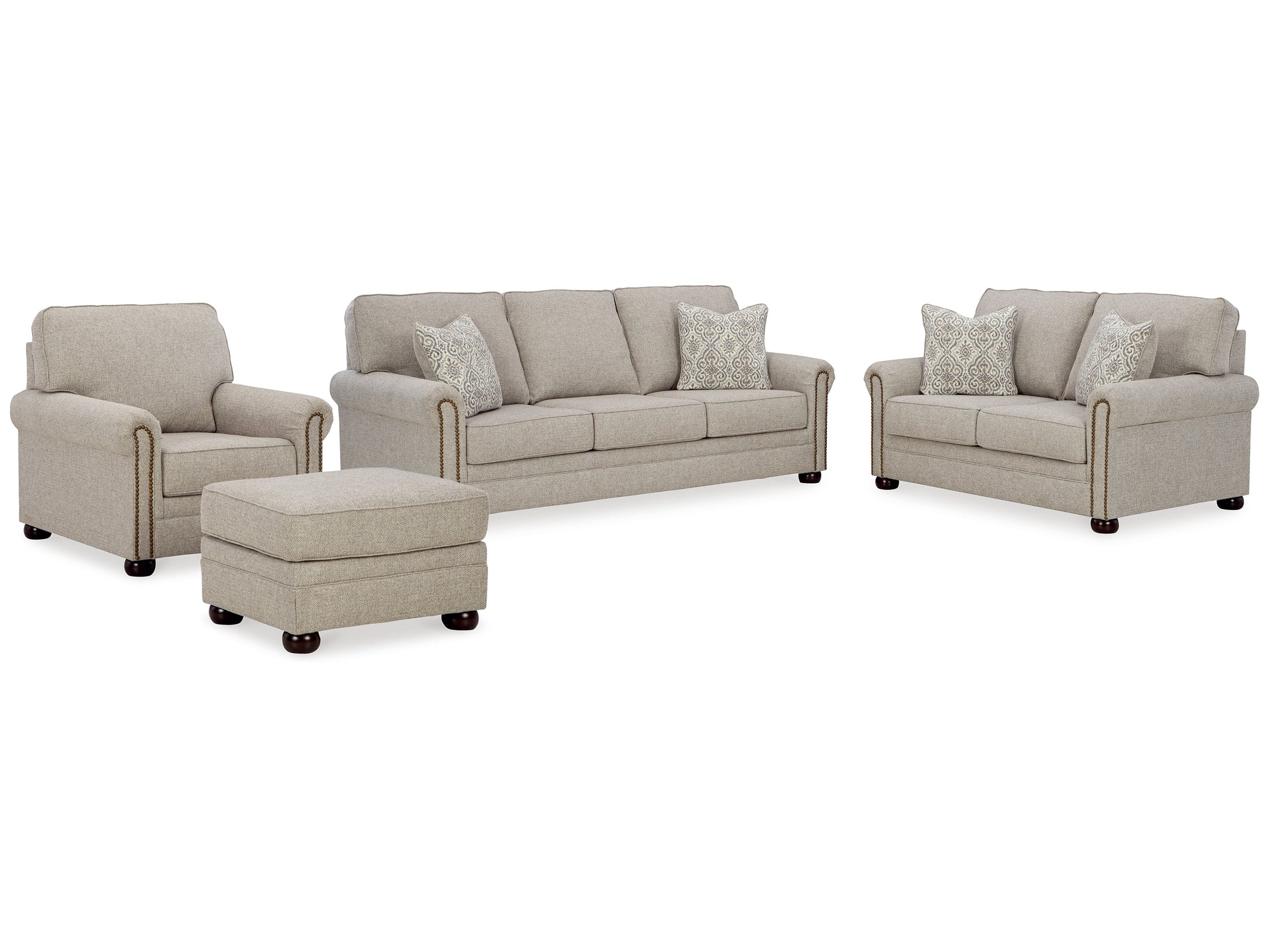 Gaelon Dune Sofa, Loveseat, Chair and Ottoman