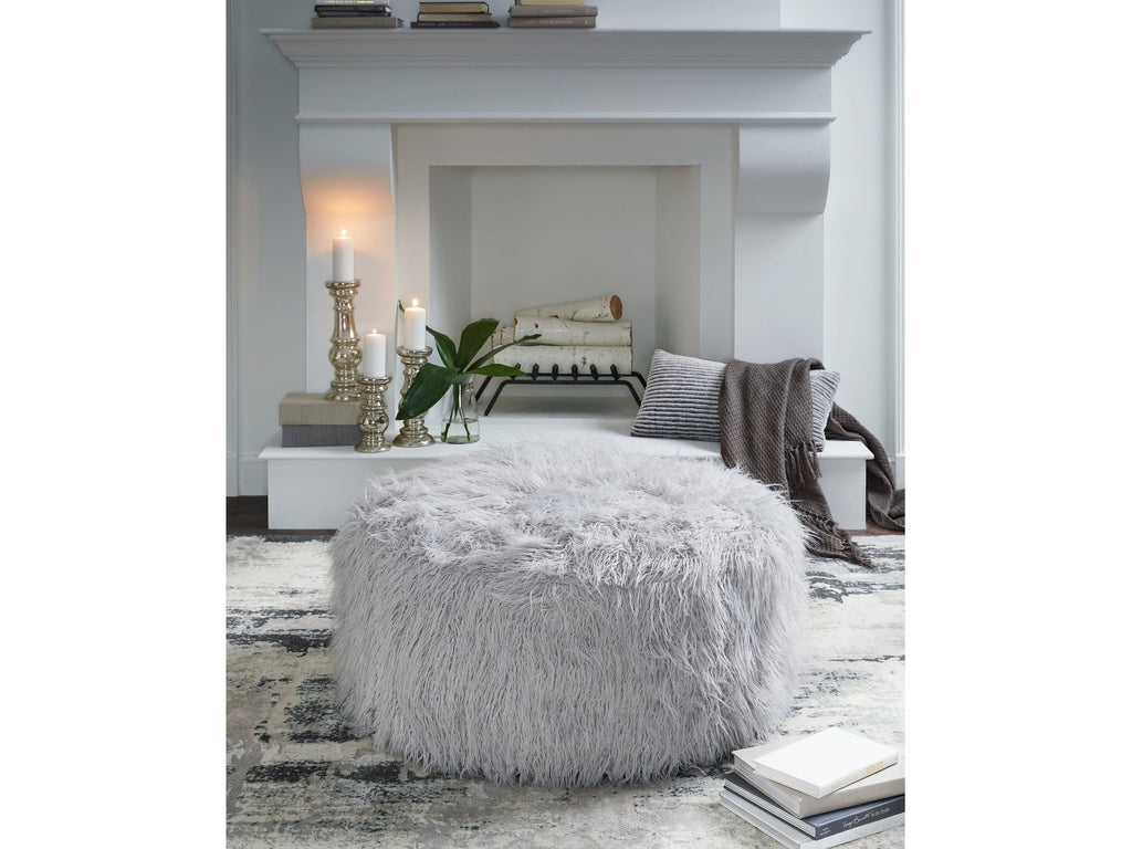 Galice Light Gray Oversized Accent Ottoman