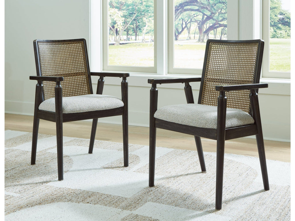 Galliden Black Dining Arm Chair (Set of 2)