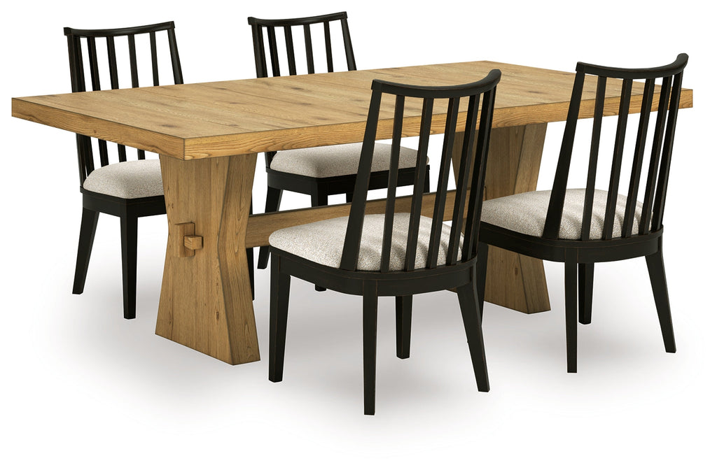 Galliden Black Dining Table and 4 Chairs