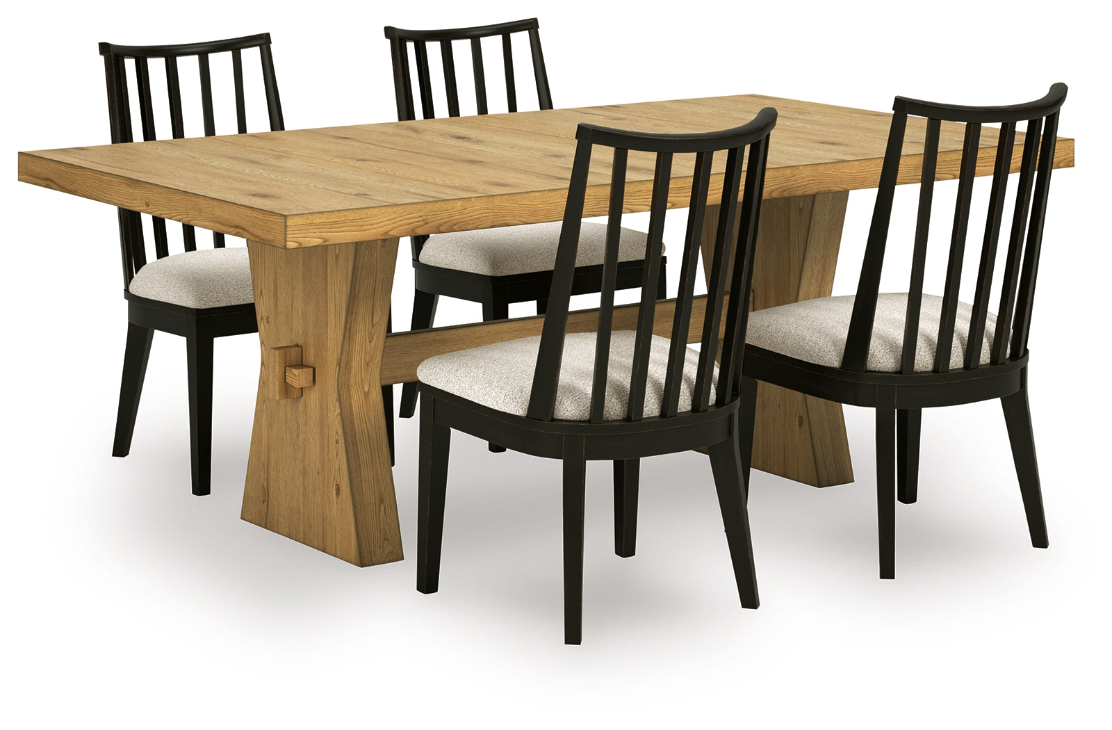 Galliden Black Dining Table and 4 Chairs