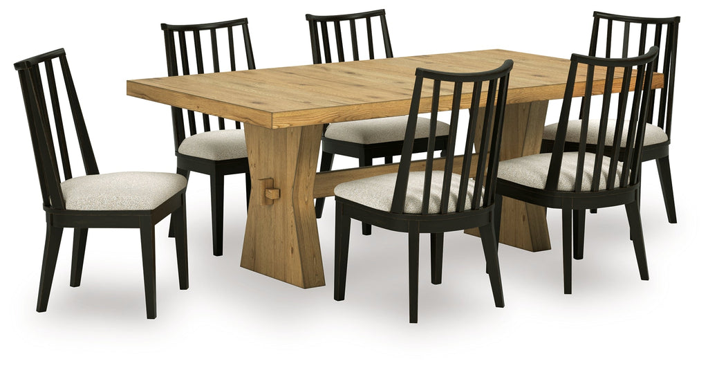 Galliden Black Dining Table and 6 Chairs