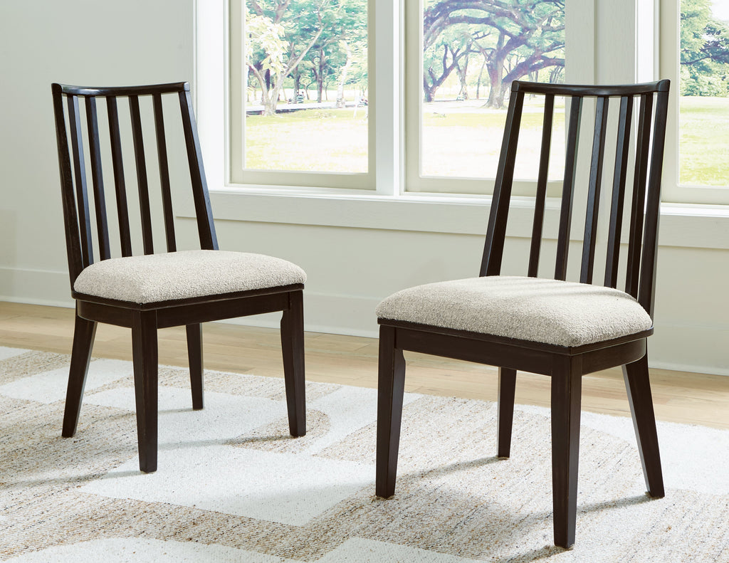 Galliden Black Dining Table and 6 Chairs