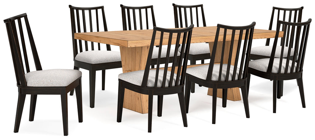 Galliden Black Dining Table and 8 Chairs