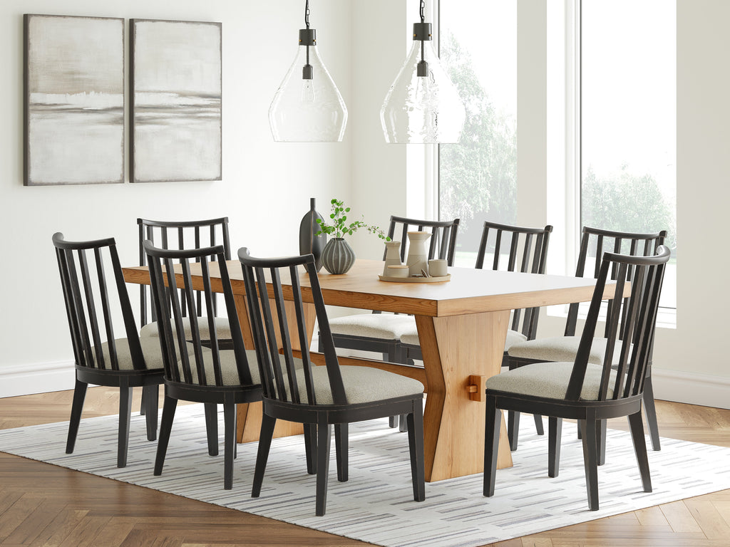 Galliden Black Dining Table and 8 Chairs