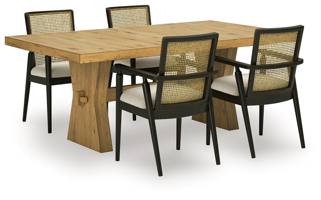 Galliden Black Dining Table with 4 Chairs