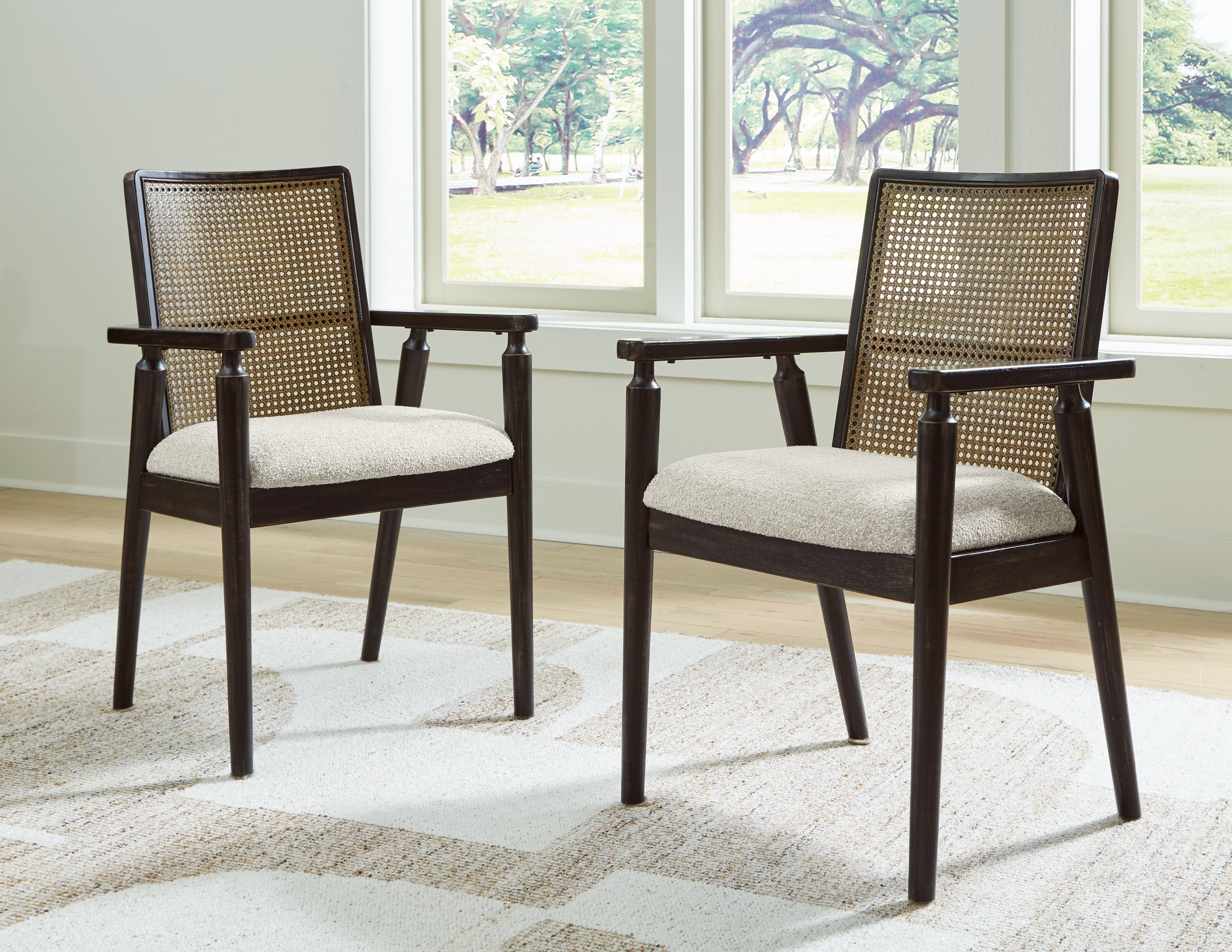 Galliden Black Dining Table with 4 Chairs