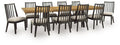 Galliden Black Extension Dining Table and 10 Chairs