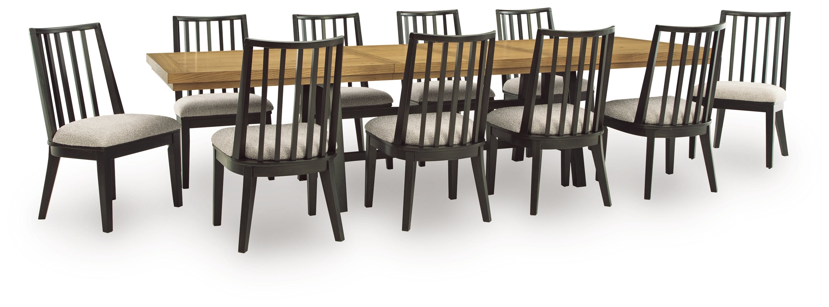 Galliden Black Extension Dining Table and 10 Chairs