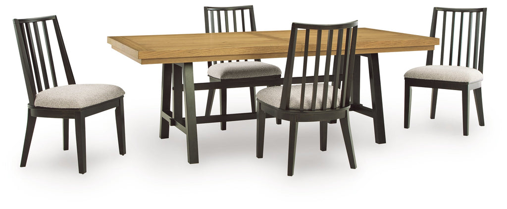 Galliden Black Extension Dining Table and 4 Chairs