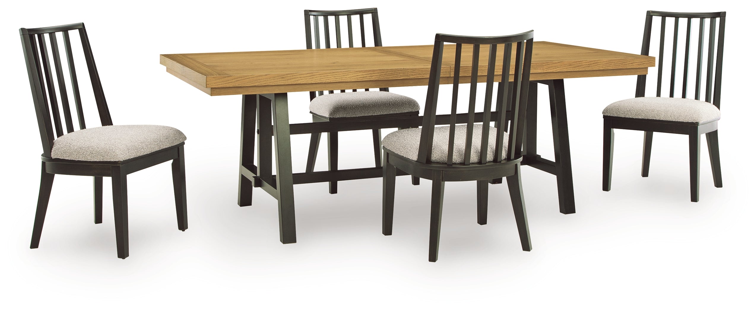 Galliden Black Extension Dining Table and 4 Chairs