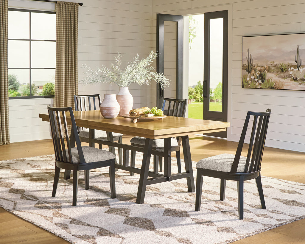 Galliden Black Extension Dining Table and 4 Chairs
