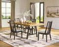 Galliden Black Extension Dining Table and 4 Chairs