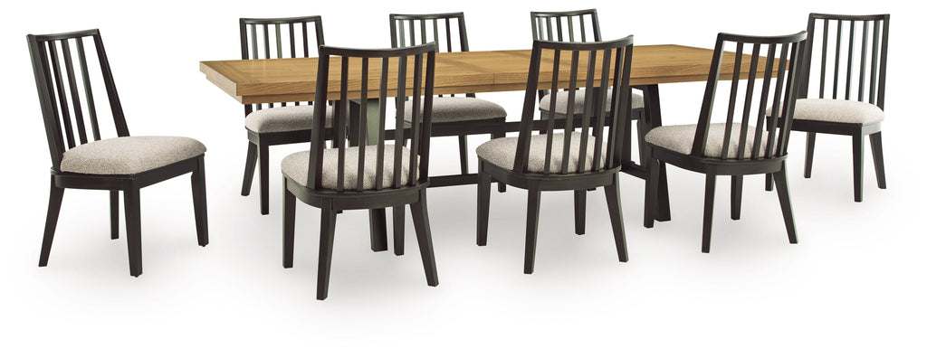 Galliden Black Extension Dining Table and 8 Chairs