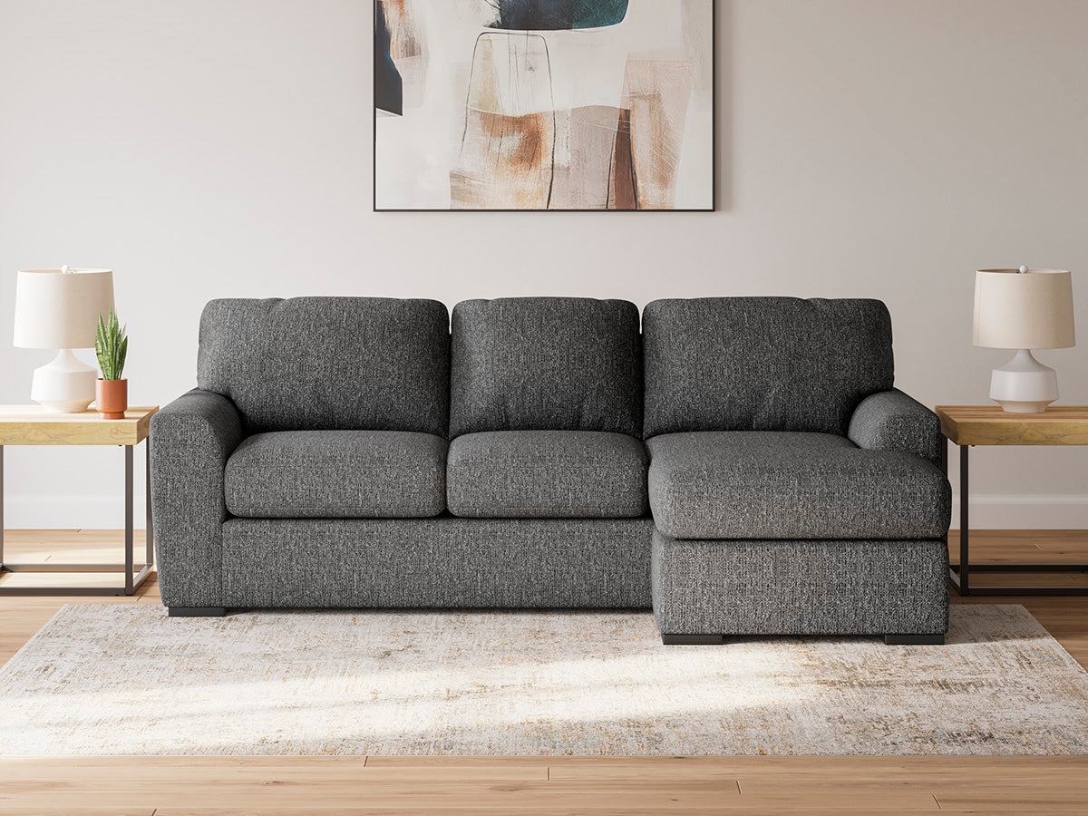 Gardiner Pewter Reversible Sofa Chaise