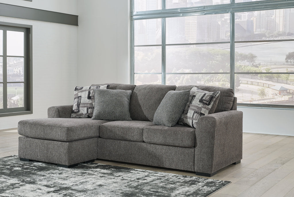Gardiner Pewter Sofa Chaise and Ottoman