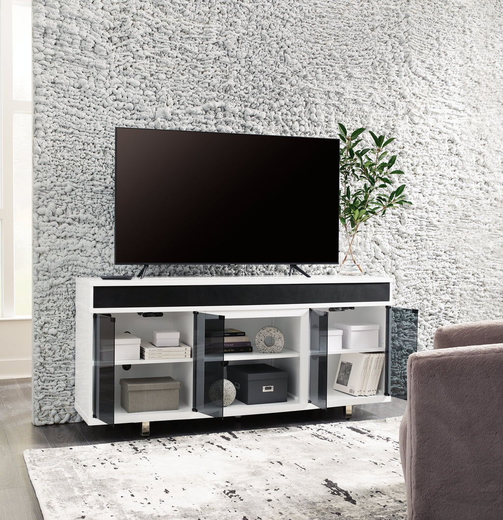 Gardoni White & Black 72" TV Stand